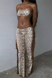 Strapless Fringe Pants Set