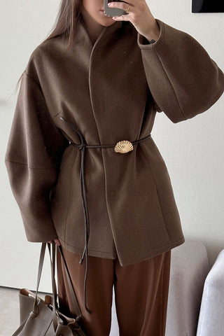 Belted Shell-Inspired Coat