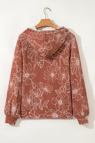 Floral Drawstring Sweatshirt