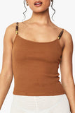 Ribbed Cami with Beaded Straps