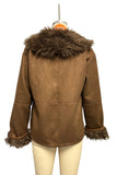 Fluffy Collar Faux Fur Jacket