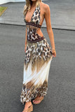 Halter-Neck Flowy Maxi Dress