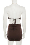 Halter Neck Ruched Casual Dress