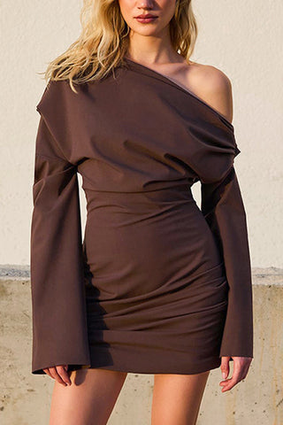 Off-Shoulder Ruched Mini Dress