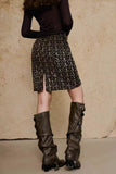 Embellished Textured Mini Skirt