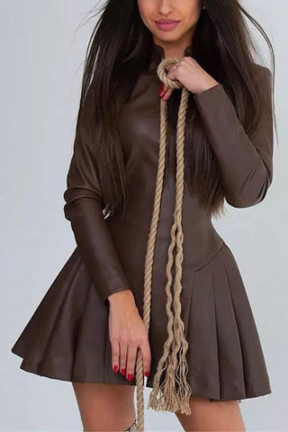 Zip-Front Casual Skater Dress