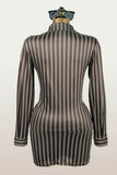Striped Button-Front Skirt Set