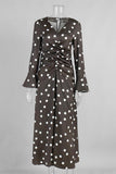 Polka Dot Gathered Midi Dress
