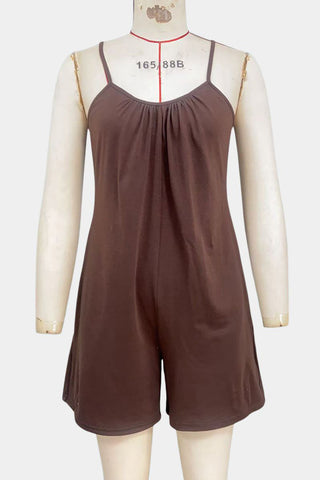 Casual Sleeveless Romper with Pockets