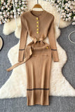 Button-Front Midi Casual Dress
