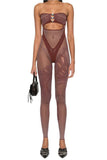 Stylish Cut-Out Mesh Jumpsuit
