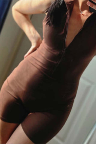 Zip-Front Sleeveless Romper