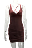 Ruched Bodycon Casual Dress