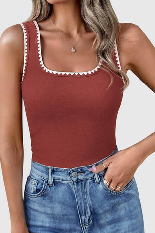 Scalloped Trim Tank Top
