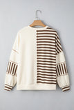 Striped Patchwork Oversized Hoodie