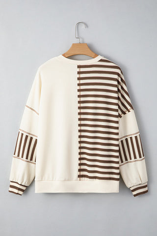Striped Patchwork Oversized Hoodie
