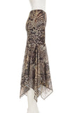 Animal Print Skirt with Asymmetric Hem
