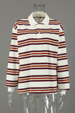 Striped Polo T-Shirt with Long Sleeves