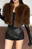 Chic Faux Fur Open-Front Jacket