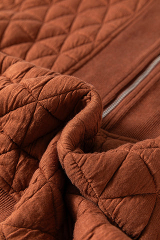 Quilted Half-Zip Sweatshirt