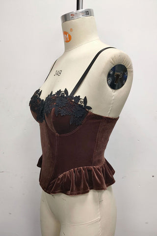 Lace-Trimmed Corset Cami Top