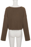V-Neck Ribbed Knit Sweater