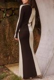Dual-Tone Chic Skirt Set