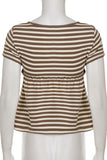 Button-Detail Striped T-Shirt