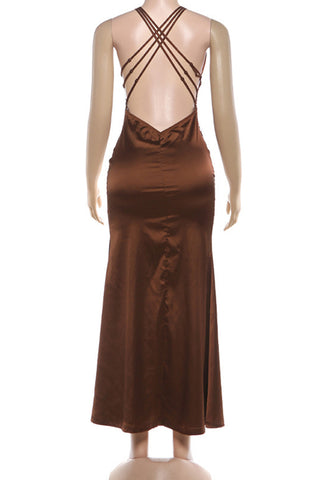 Strappy Lace Evening Dress