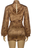 Draped Front Printed Mini Dress