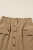 Button-Front Mini Skirt