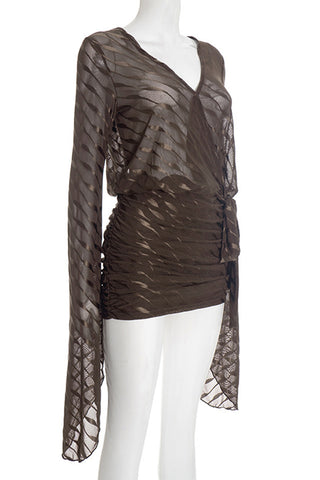 V-Neck Tie-Front Casual Dress