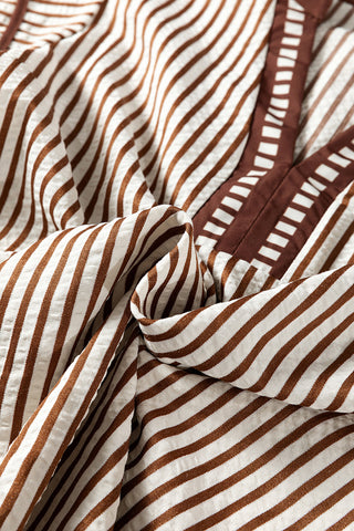 Striped Flutter Sleeve Blouse