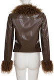 Fur Collar Leather Jacket