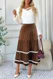 Tiered Skirt With Contrast Trim
