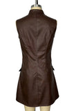 Zip-Front Sleeveless Casual Dress