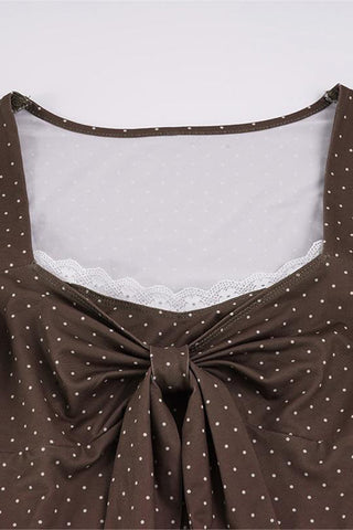 Bow-Front Long Sleeve Polka Dot Top