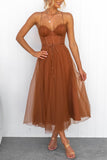 Spaghetti Strap Tulle Evening Dress