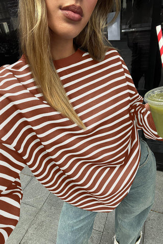 Striped Crew Neck Sweatshirt