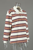 Striped Polo T-Shirt with Long Sleeves