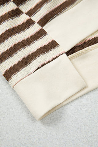 Striped Patchwork Oversized Hoodie