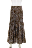 Paisley Print Flared Midi Skirt