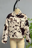 Chic Button-Front Printed Jacket