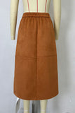 Button-Down Midi Skirt with Pockets