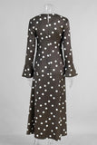 Polka Dot Gathered Midi Dress