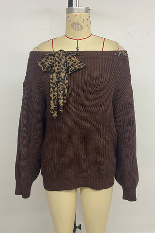 Off-Shoulder Sweater with Bow Detail