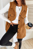 Cozy Button-Front Sleeveless Jacket