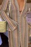 V-Neck Printed Maxi Dress
