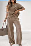 Floral Detail Relaxed Pants Set
