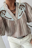 Western-Inspired Checkered Blouse